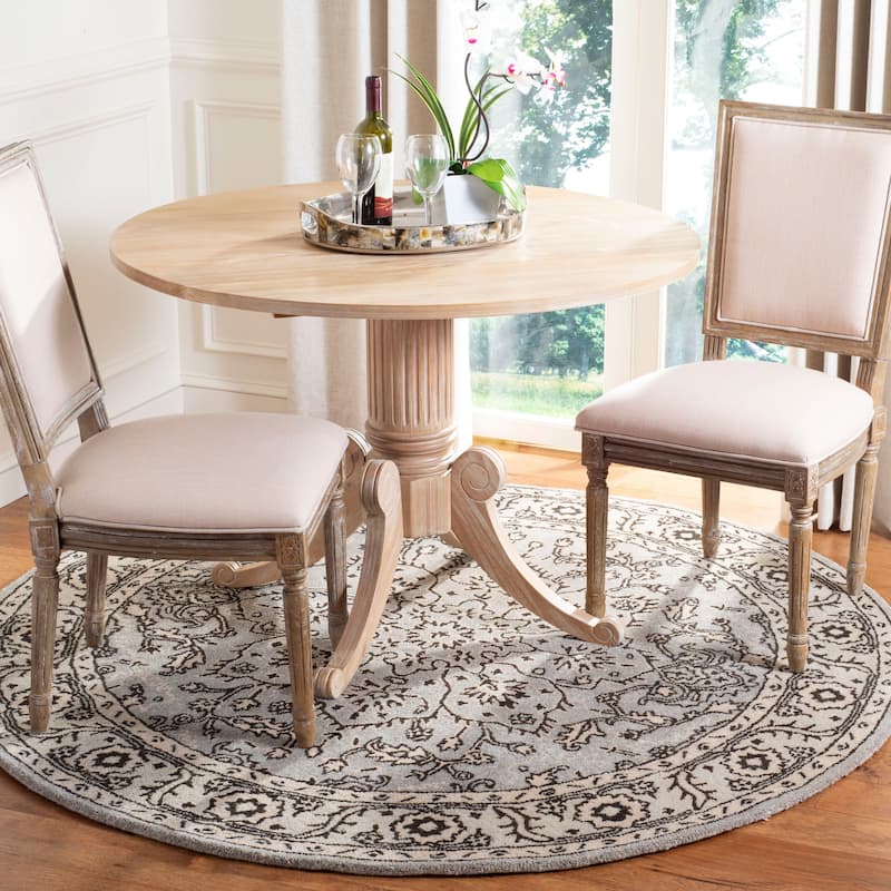 SAFAVIEH Handmade Antiquity Reili Traditional Oriental Wool Rug - 6' Round - Grey/Beige