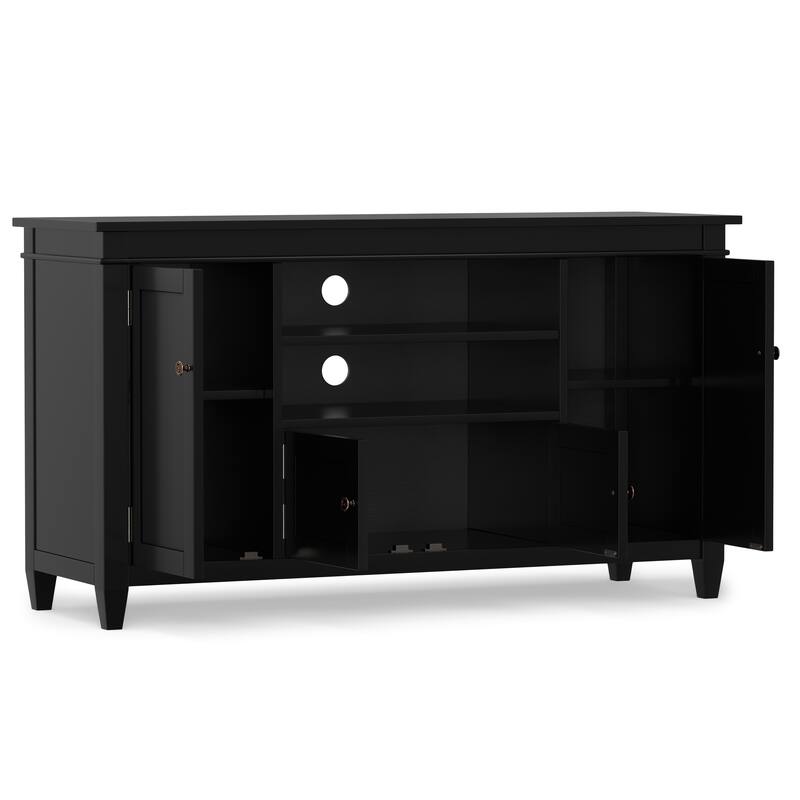 WYNDENHALL Sterling SOLID WOOD 54 inch Wide Transitional TV Media Stand For TVs up to 60 inches
