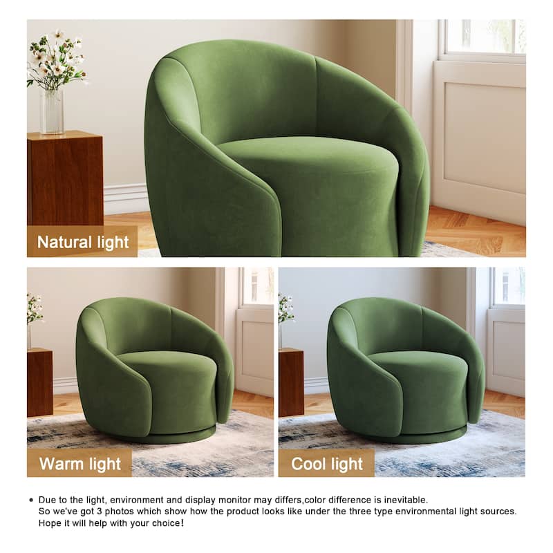 35" Wide 360-Degree Swivel Accent Barrel Chair