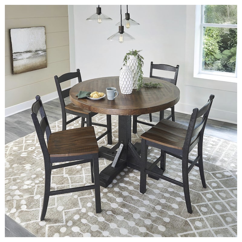Signature Design by Ashley Valebeck Black/Brown Counter Height Barstool - 20"W x 22"D x 39"H