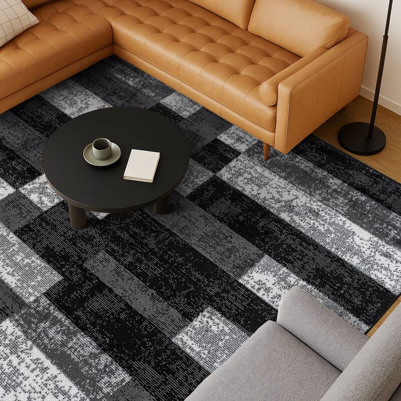 World Rug Gallery Modern Abstract Grid Area Rug