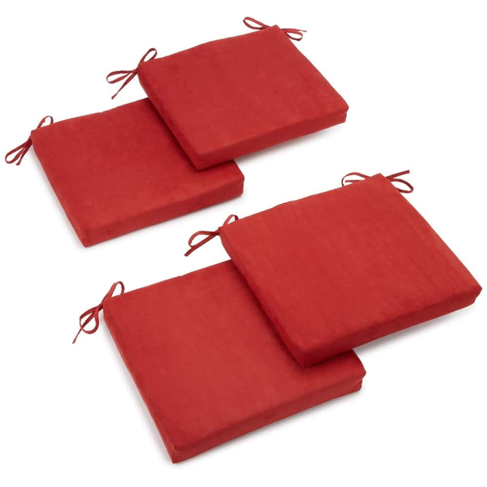20-inch by 19-inch Microsuede Chair Cushion with Ties (Set of 1, 2, or 4)