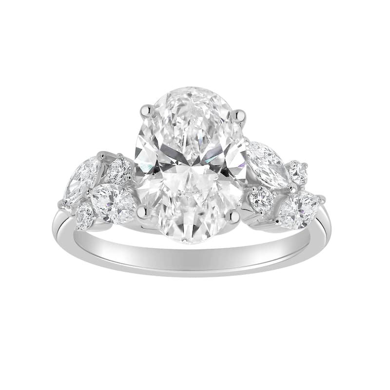 Auriya 14k Gold 5 3/5ctw Nature's Inspired Oval Diamond Engagement Ring (F-G VS) - White - 7.5