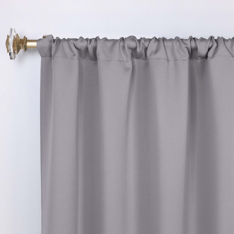 Superior Modern Solid Washable Room Darkening Blackout Curtains, Set of 2 Panels