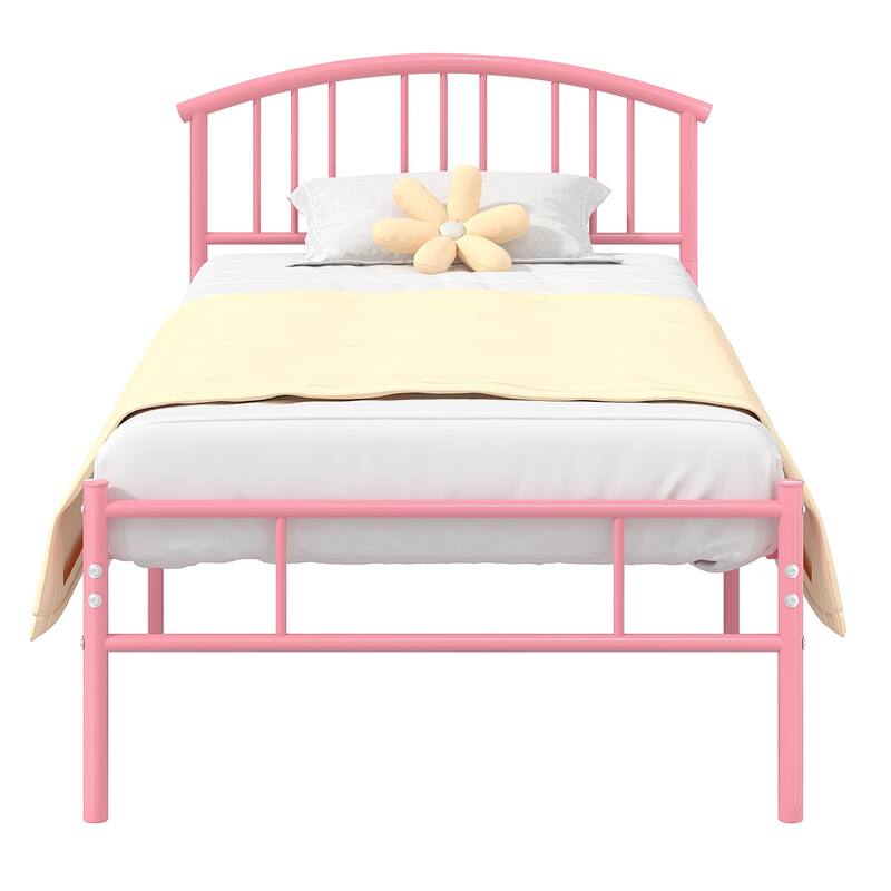 VECELO Bed Frame with Headboard & Metal Slat,Easy Set up- Twin/Full/QueenSize Bed