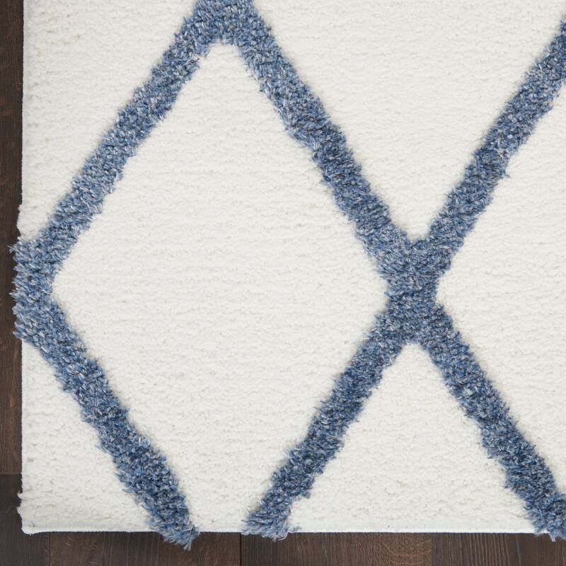 Nourison Feather Soft Contemporary Shag Diamond Area Rug