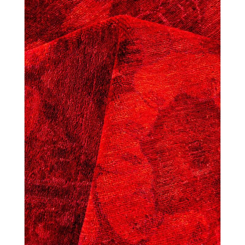 Overdyed, One-of-a-Kind Hand-Knotted Area Rug - Red - 6' 2" x 8' 6"