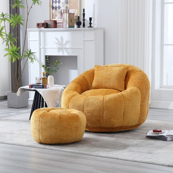 HOMEFUN Comfortable Beanbag sofa, with memory foam filler, can rotate super large round sofa - Bed Bath & Beyond