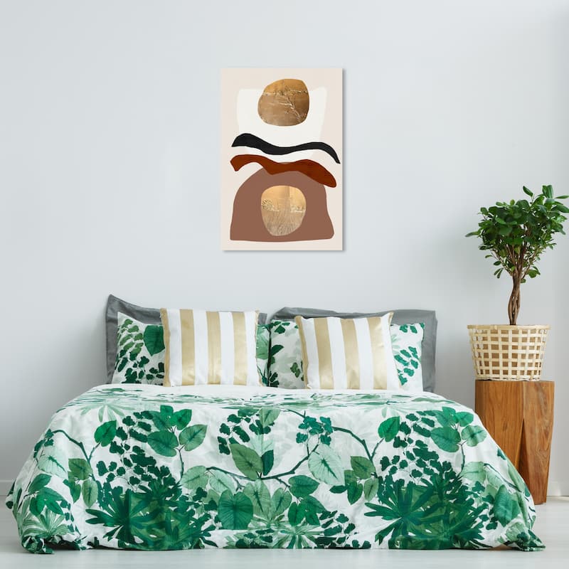 Wynwood Studio Canvas Abstract Costa De Tierra Gold and Metallic Gold Modern & Contemporary Wall Art Canvas Print - 36 x 24