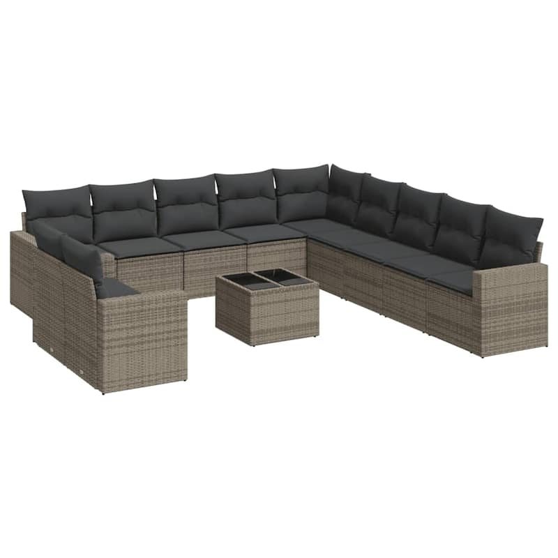 vidaXL Garden Sofa Set Grey - 21.7 x 21.7 x 14.6