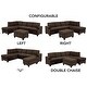 preview thumbnail 18 of 23, Reversible 3-piece Microfiber Suede Sectional Sofa with Ottoman