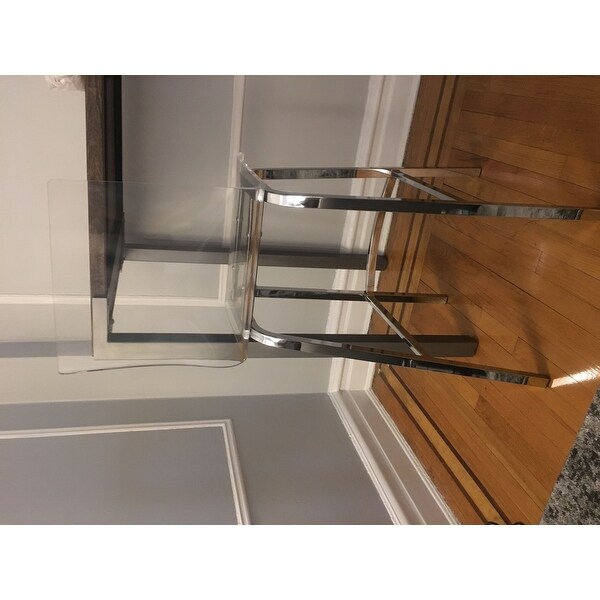 Miles Clear Acrylic Swivel High Back Bar Stools With Back By