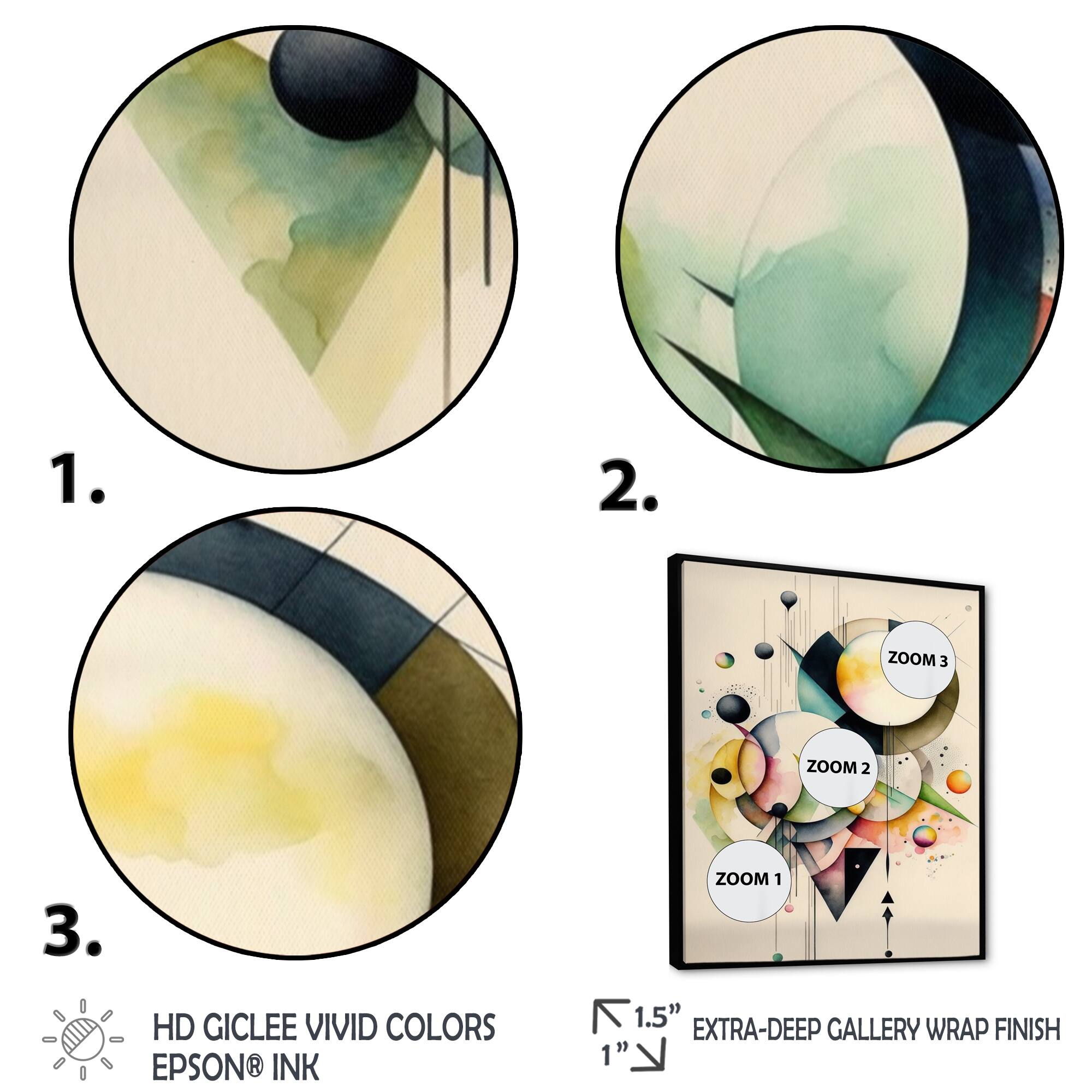 Designart "Pastel Minimalist Multi Shape Art I" Modern Framed Canvas