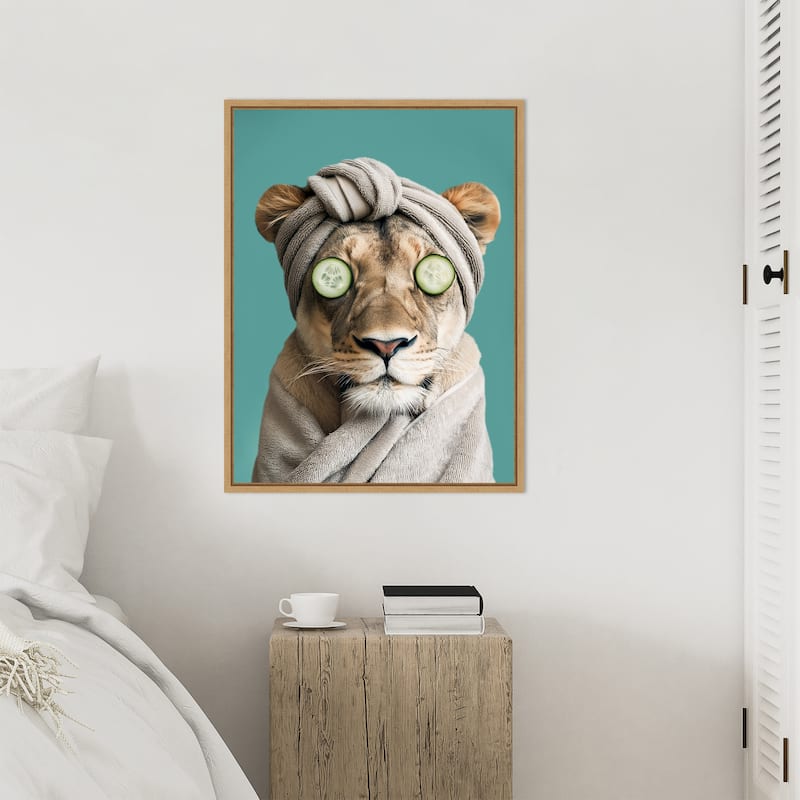 Luxury Lioness by Niky Rahner Framed Canvas Wall Art