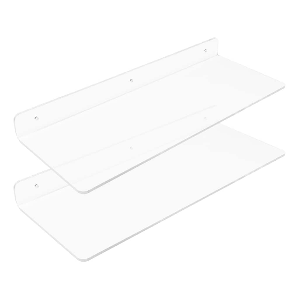 Acrylic Floating Shelves for Wall, Clear Acrylic Shelves for Bathroom Bedroom Living Room, and Kitchen Wall Display Shelf Clear