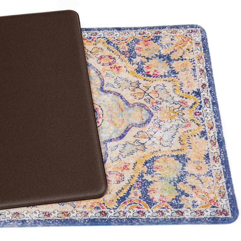 World Rug Gallery Distressed Bohemian Anti-Fatigue Standing Mat - 18"x47"