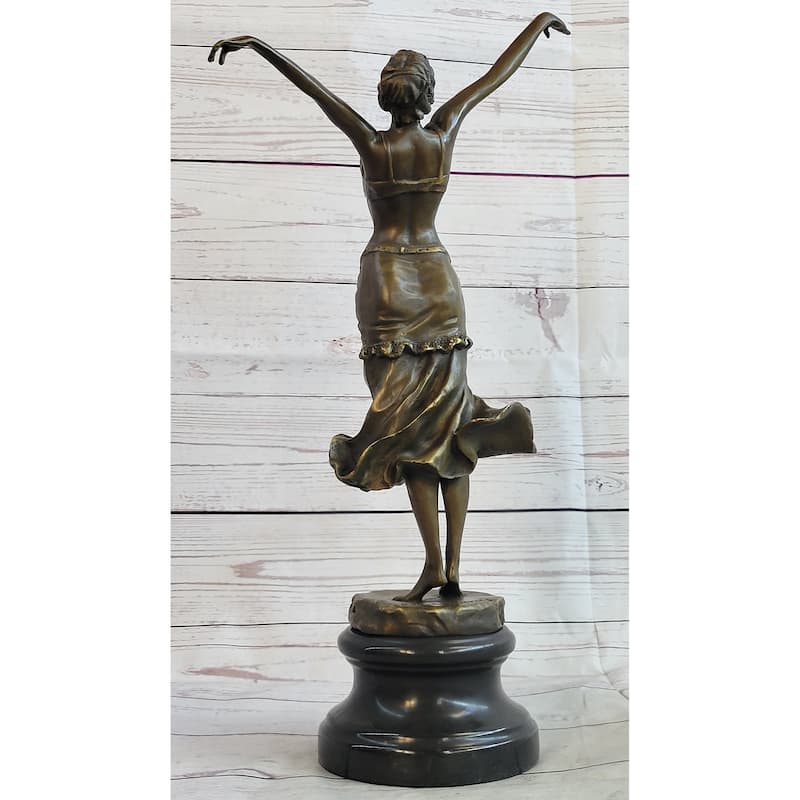 Elegant Belly Dancer Girl Bronze Statue Sculpture Art Deco Figure Dh Chiparus