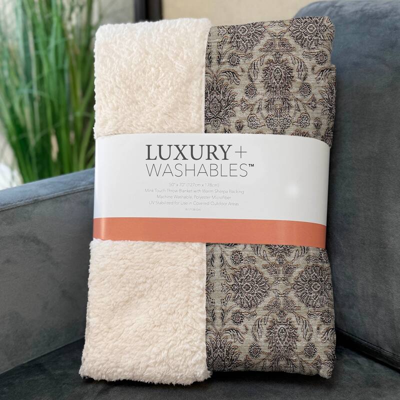 Premium Machine Washable Classic Traditional Sherpa Throw Blanket
