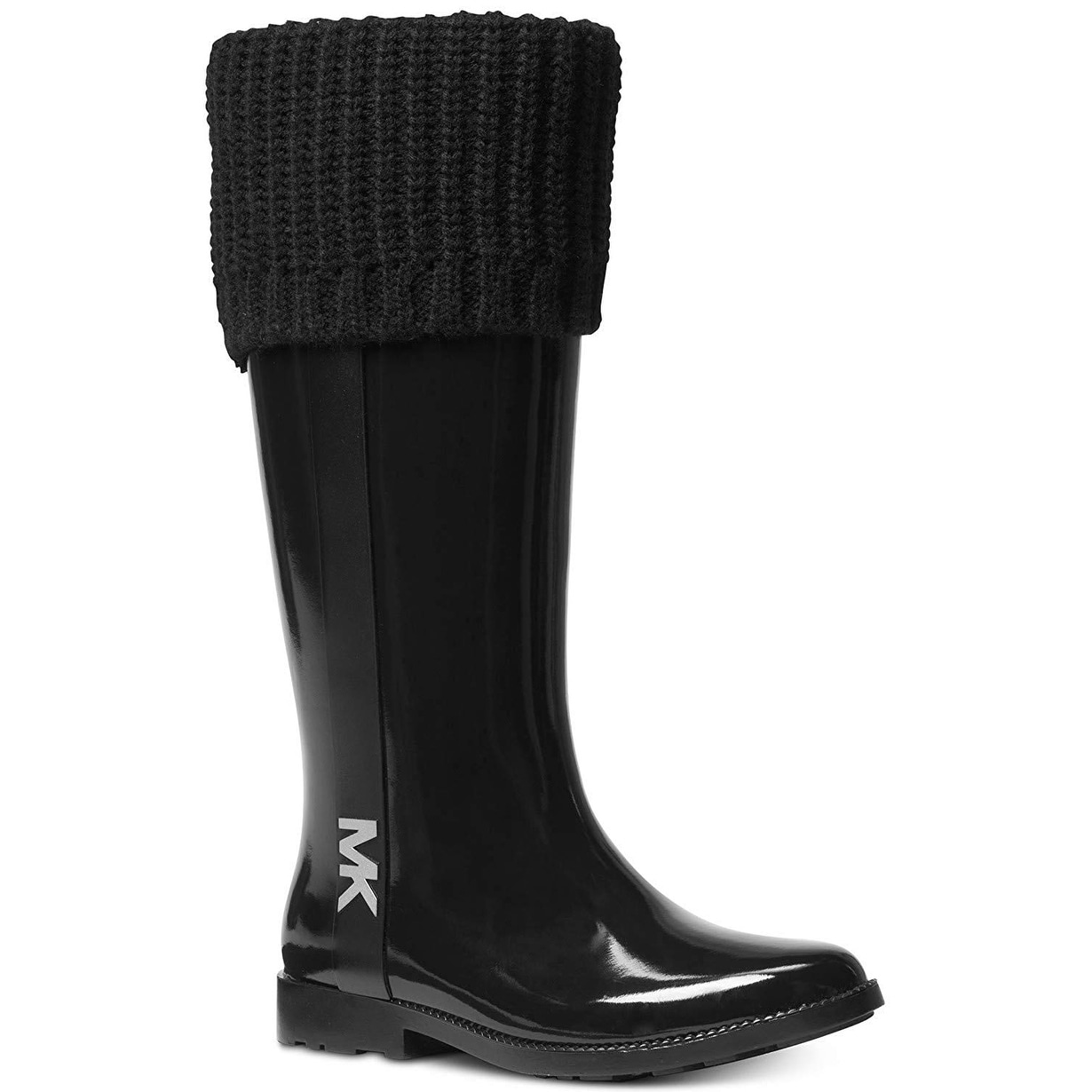 michael kors april leather and knit boot