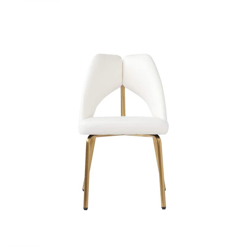 PU Leather Upholstered Dining Chairs with Metal Legs Set of 2 - 18.9"W x 21.2"W x 31.5"H