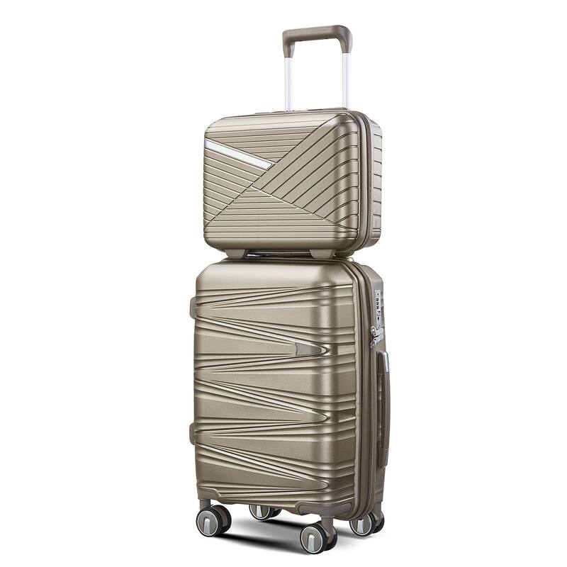Luggage 4 Piece Sets(14/20/24/28), Carry on Hard Shell Lightweight Expandable Suitcase Set with Spinner Wheels & TSA Lock