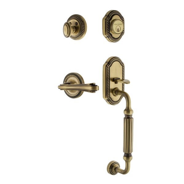 Nostalgic Warehouse ROPFLR_ESET_238_FG_RH Rope Right Handed Sectional Single Cylinder Keyed Entry Handleset with F Grip and