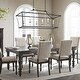 preview thumbnail 13 of 14, 6 - Light Kitchen Island Linear Pendant 49.02"x14.96"x19.52" - Classic Black+Chrome