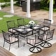 preview thumbnail 21 of 38, MAISON ARTS 7-Piece Patio Dining Set Steel Panel Table & 6 Dining Arm Chairs Mixed Chairs
