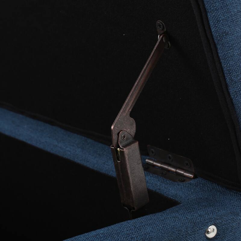 Simple Upholstered Storage Bench Hallway Bench with Nail Trim, Entryway Footrest Seat Leisure Stool Corridor Stool