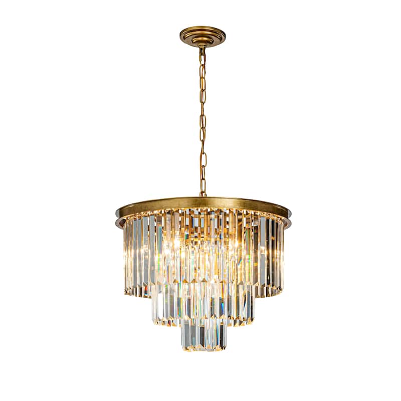 Glam Dual-Use Crystal Chandelier 10-Light Contemporary Ceiling Fixture for Versatile Interior Lighting - W20'' - Matte Gold