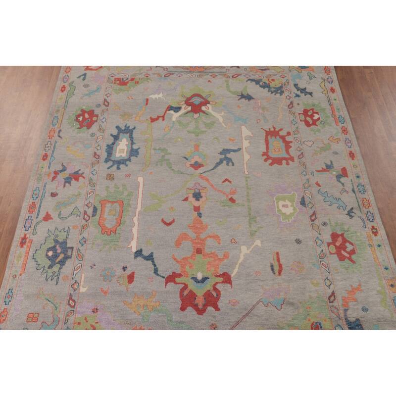 Floral Oushak Oriental Area Rug Handmade Living Room Wool Carpet - 8'9"x 12'3"