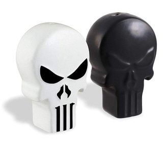Marvel The Punisher Black & White Skull Logo Ceramic Salt & Pepper ...
