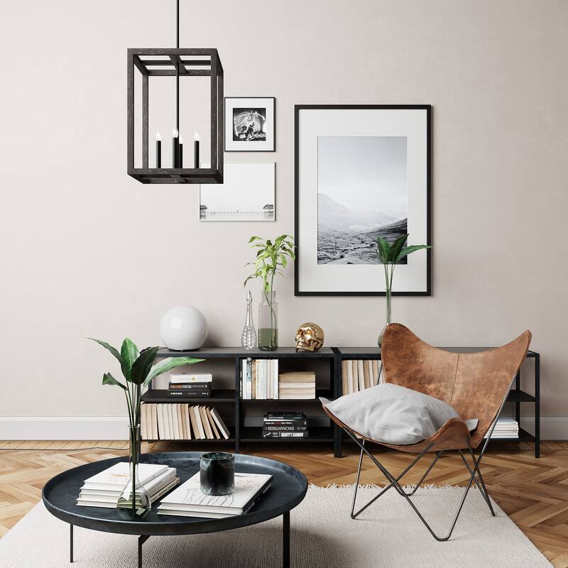Hunter Squire Manor 15" 4-Light Pendant - Island, Dining Room, Entry - Modern Farmhouse, Transitional, Candle, Caged