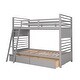 preview thumbnail 10 of 56, Roomfitters Twin Over Twin Wood Bunk Bed with Storage, Classic Space-Saving Design, Durable Wooden Frame for Bedroom