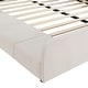 preview thumbnail 10 of 10, Queen Size Upholstered Mother & Child Platform Bed w/ Bedside Desk & Little Round Stool