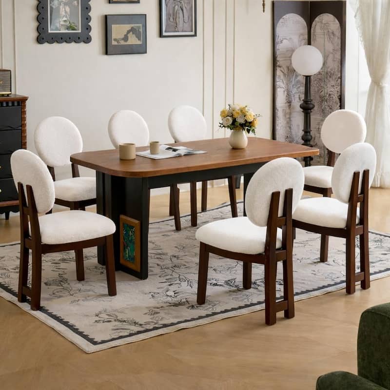 Upholstered Solid Wood Side Chair Dining Chair (Set of 2)