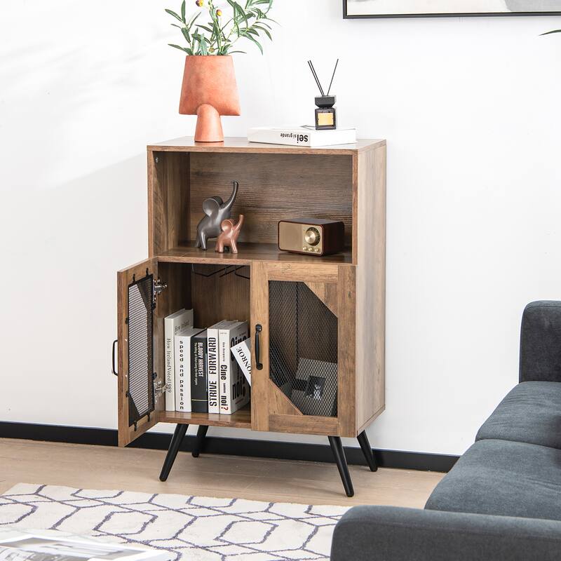 Costway 2-Door Kitchen Storage Bar Cabinet Buffet Sideboard w/ Wine - See Details