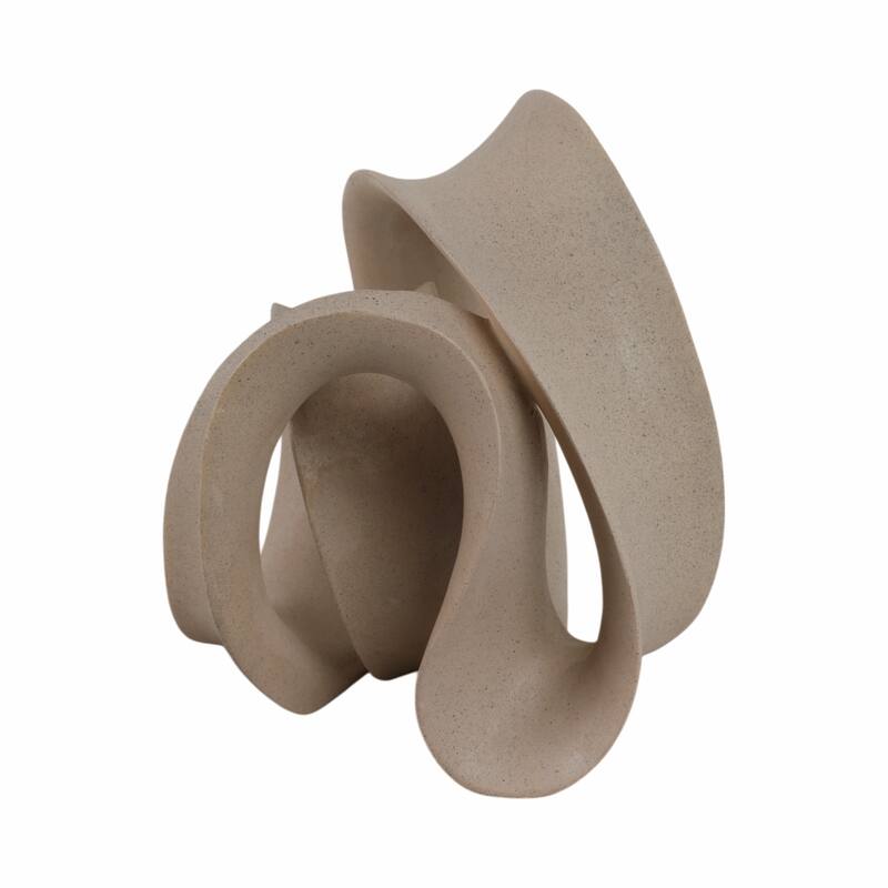 Resin Sculpture with Abstract Curved Loop Design Artistic Silhouette - 13" x 10" x 12"