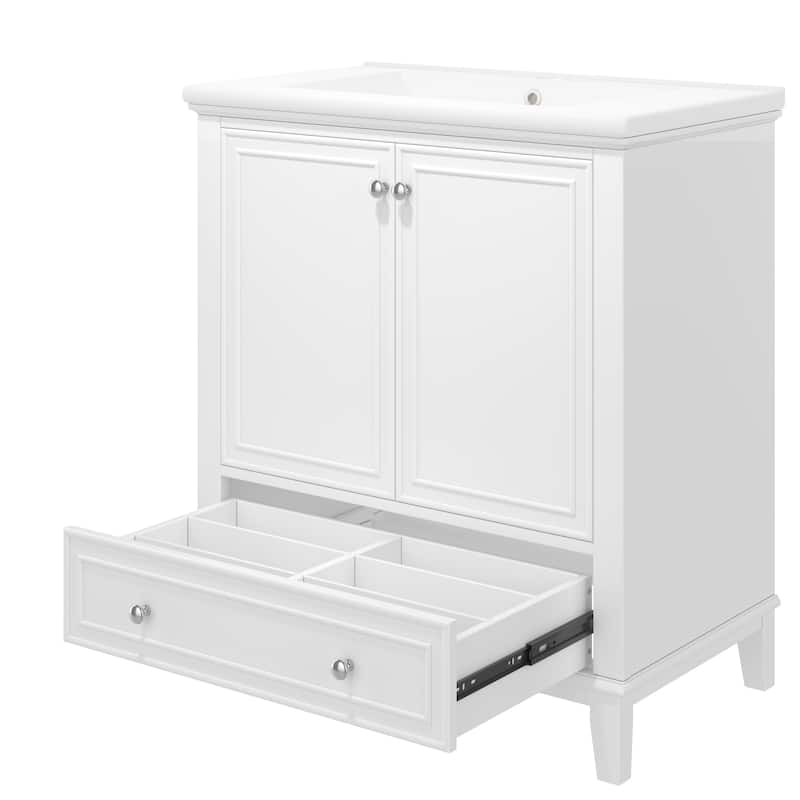 Bathroom Vanity with Sink Top, Bathroom Cabinet with Doors and Drawer, Bathroom Storage Cabinet with Adjustable Shelf