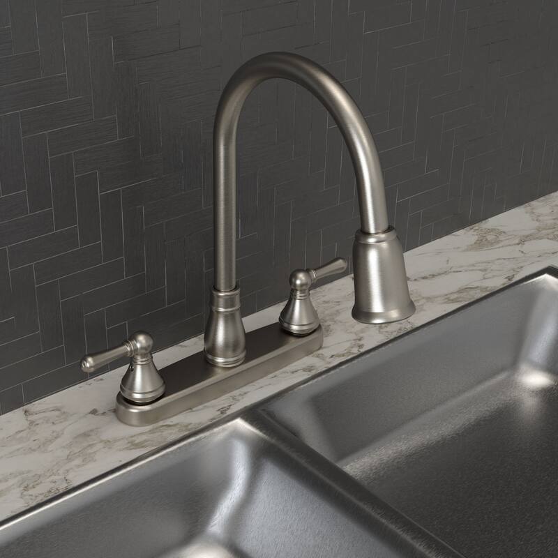 Belanger EBE78WBN2 Non-Metallic Two-Handle Pull-Down Kitchen Faucet, Brushed Nickel