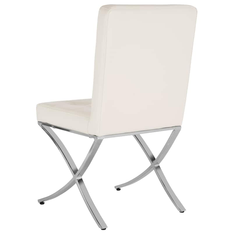 SAFAVIEH Merrilee Glam Black Chrome Tufted Side Chair - 19Wx23Dx35H