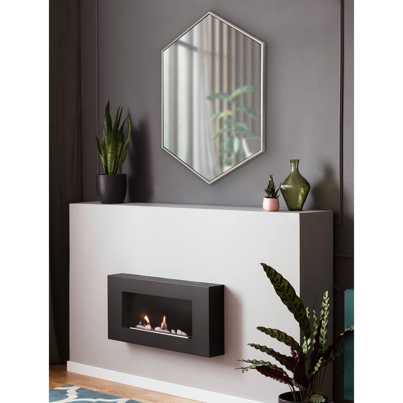 Kate and Laurel McNeer Glam Hexagon Framed Wall Mirror