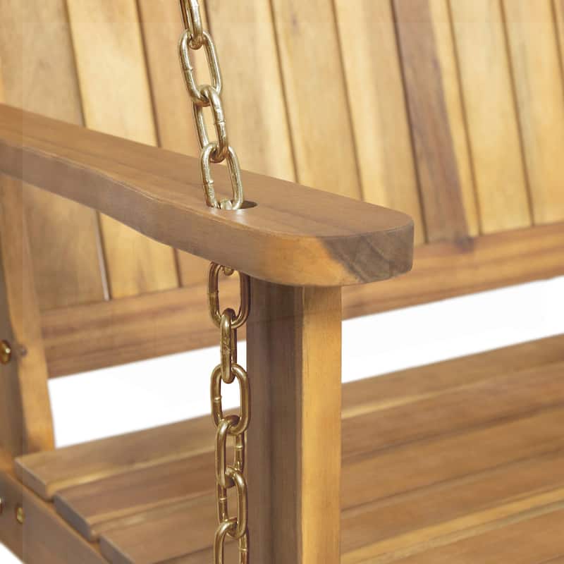 Premium Acacia Wood Porch Swing