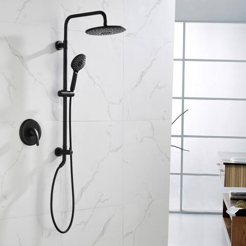 Shower System, with 10" Rain Showerhead And Hand Shower, Matte Black