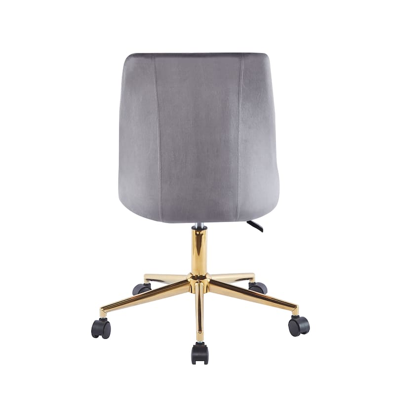 Porthos Home Rae Office Chair, Velvet Upholstery, Gold Chrome Legs
