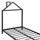 preview thumbnail 7 of 7, Black Twin Size Metal Platform Bed with House-Shaped Headboard