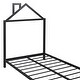 preview thumbnail 16 of 25, Twin Size Metal Platform Bed with House-Shaped Headboard Design for Kids, Boys and Girls