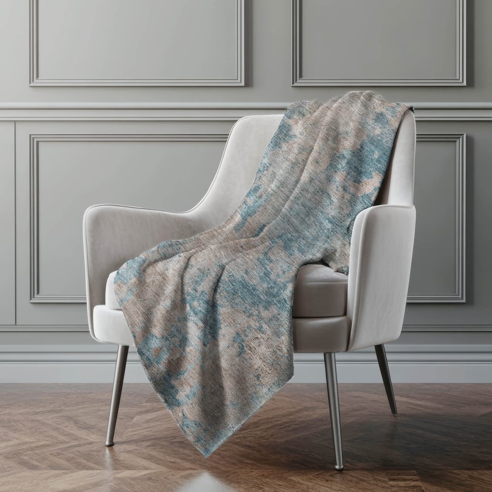 Premium Machine Washable Abstract Modern Sherpa Throw Blanket