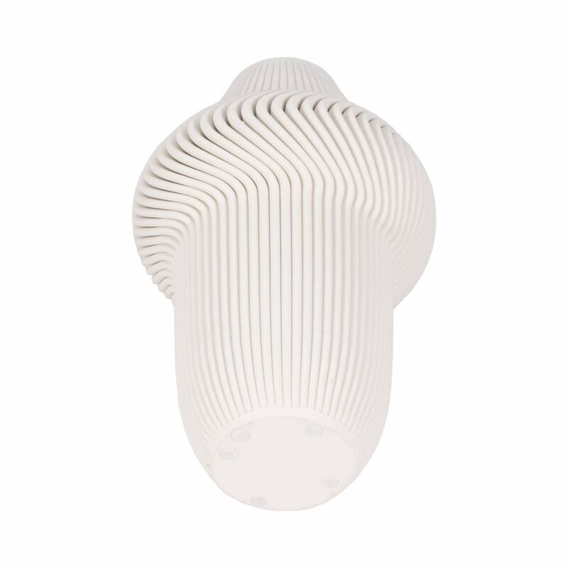Porcelain Ribbed 3D Printed Vase - Ivory/Beige