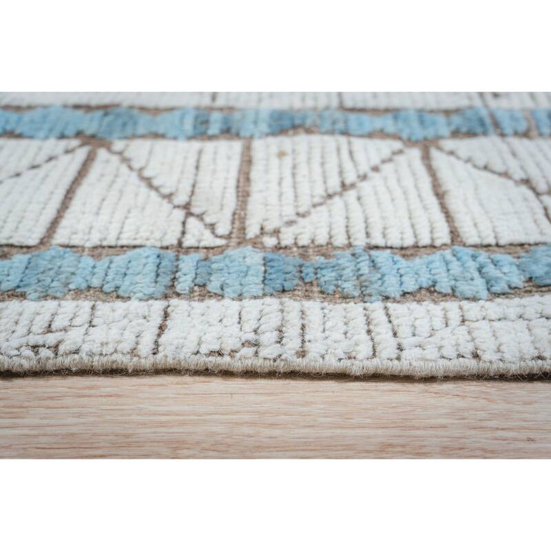 Home Decor Ivory Hand-Knotted Wool Contemporary Marrakech Handspun Area Rug. Elegant and Timeless Rug for Living Room, Bedroom